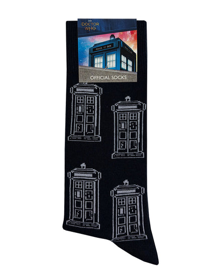 Dr Who Multi Tardis Navy Socks (UK Size 7-11)