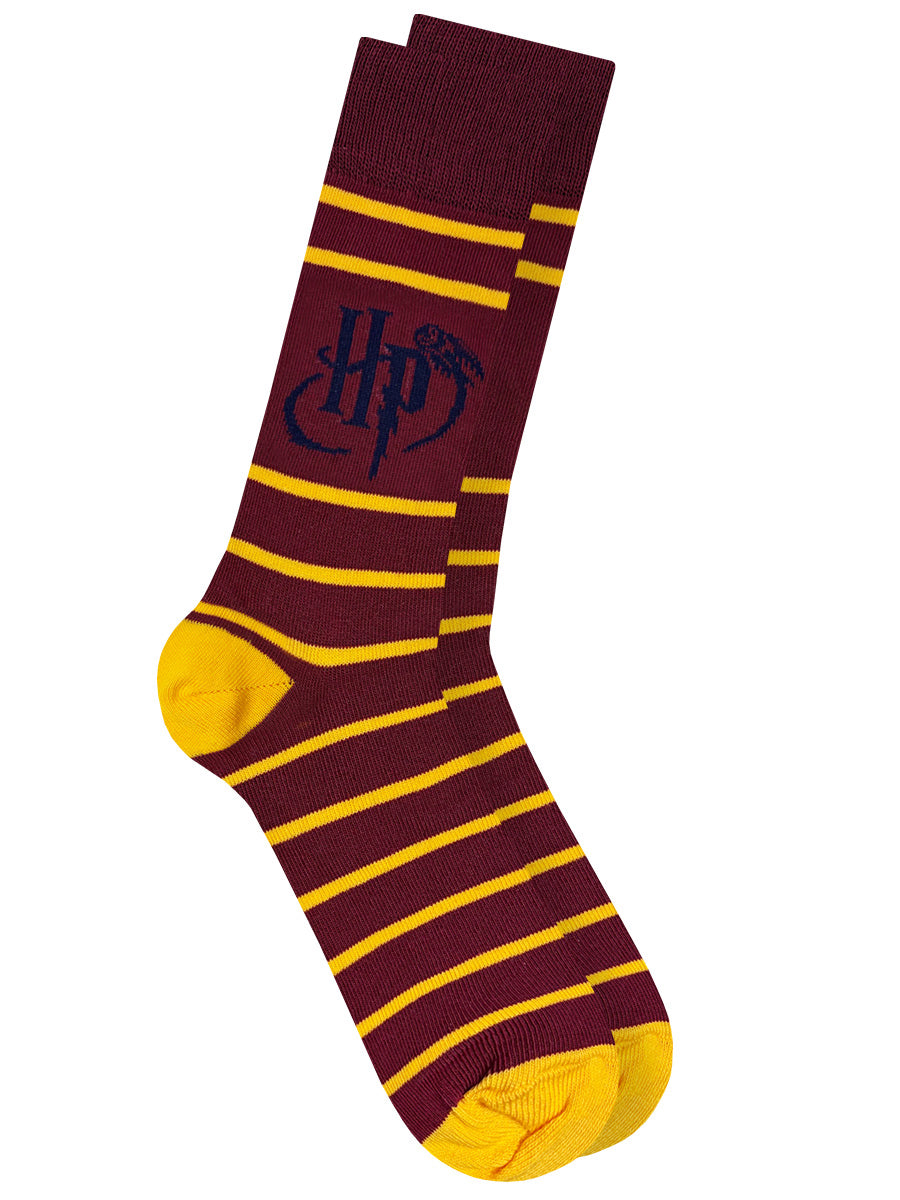 Harry Potter HP Stripey Maroon Socks (UK Size 7-11)