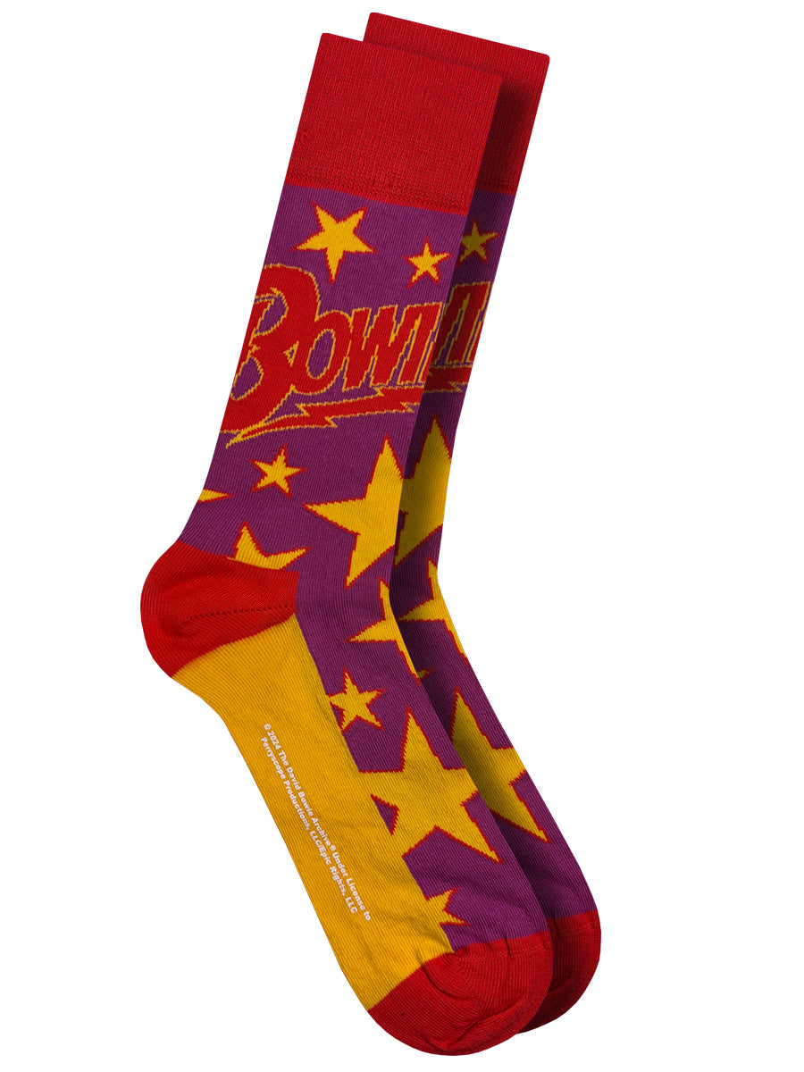 David Bowie Stars Infill Purple Socks (UK Size 7-11)