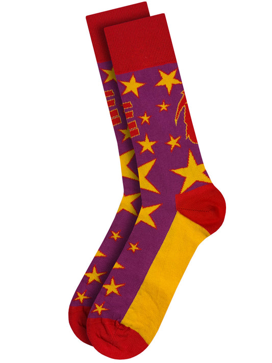 David Bowie Stars Infill Purple Socks (UK Size 7-11)