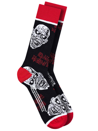 Iron Maiden Eddie Skulls Black Socks (UK Size 7-11)