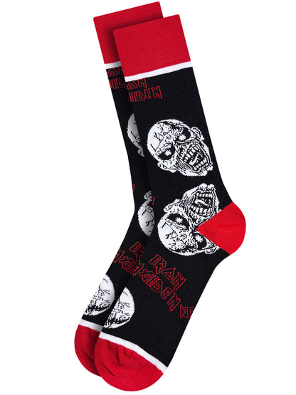 Iron Maiden Eddie Skulls Black Socks (UK Size 7-11)