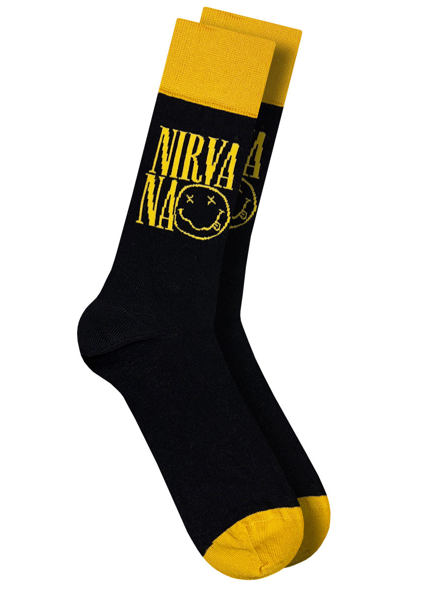 Nirvana Logo Stacked Black Socks (UK Size 7-11)