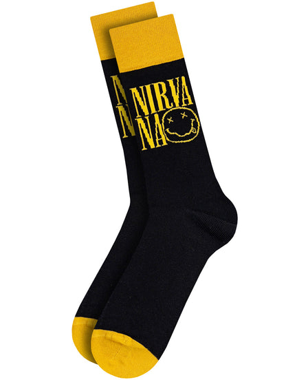 Nirvana Logo Stacked Black Socks (UK Size 7-11)