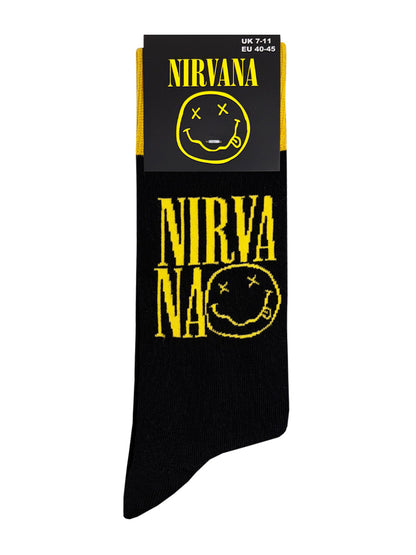 Nirvana Logo Stacked Black Socks (UK Size 7-11)