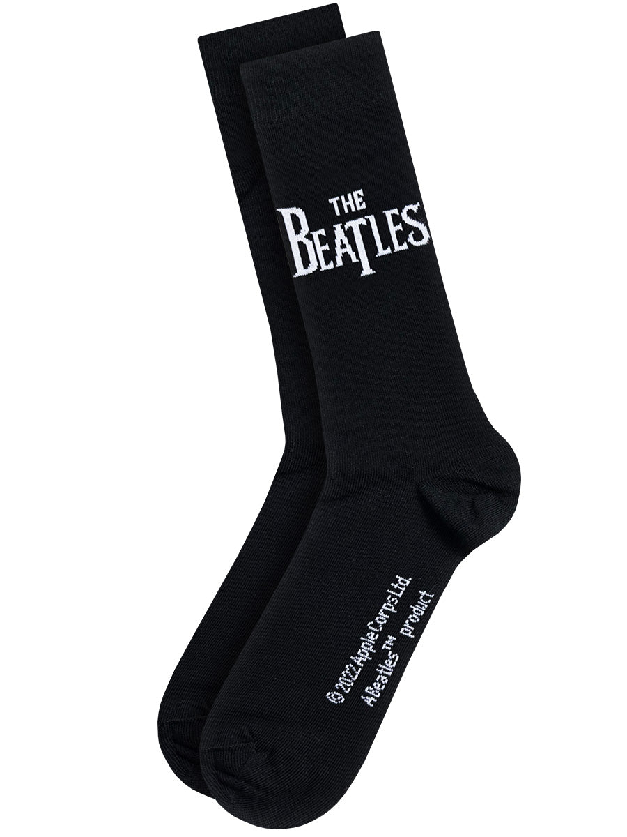 The Beatles Drop T Logo Black Socks (UK Size 7-11)