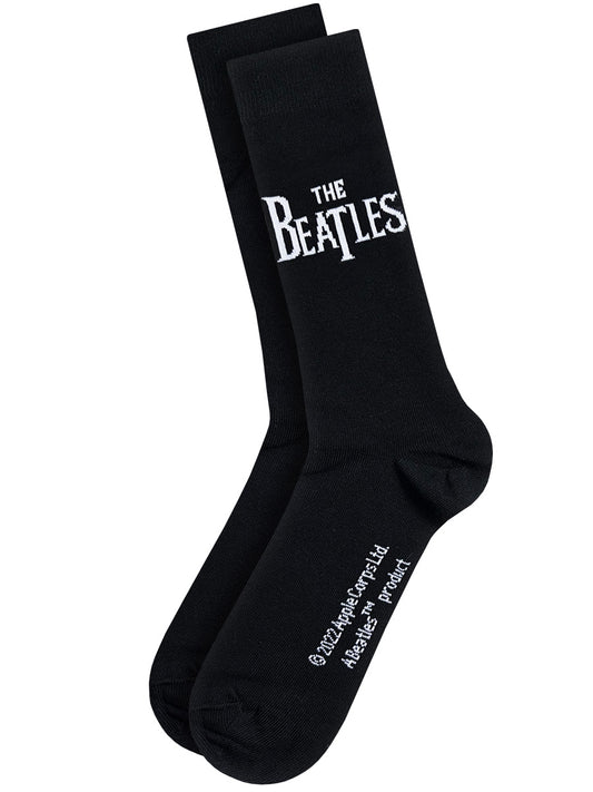 The Beatles Drop T Logo Black Socks (UK Size 7-11)
