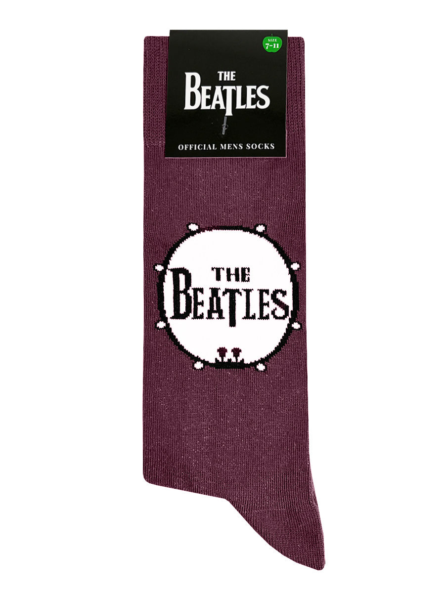The Beatles Drum Logo Maroon Socks (UK Size 7-11)