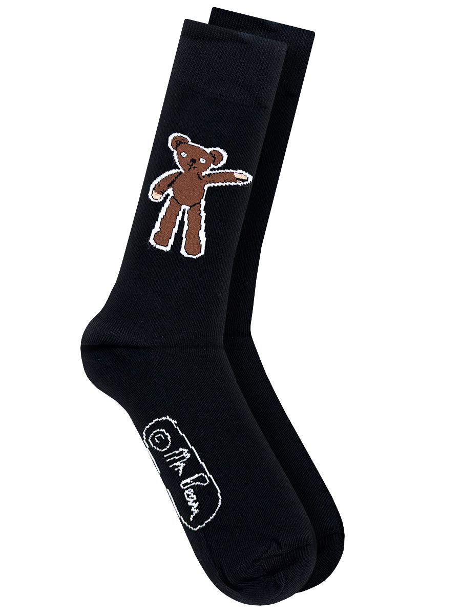 Mr Bean Teddy Black Socks (UK Size 7-11)