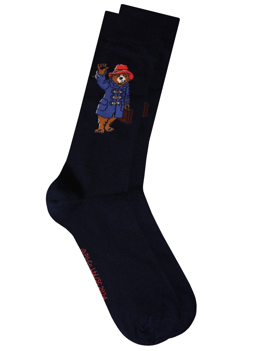 Paddington Waving Navy Socks (UK Size 7-11)