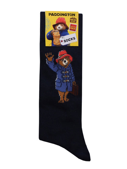 Paddington Waving Navy Socks (UK Size 7-11)