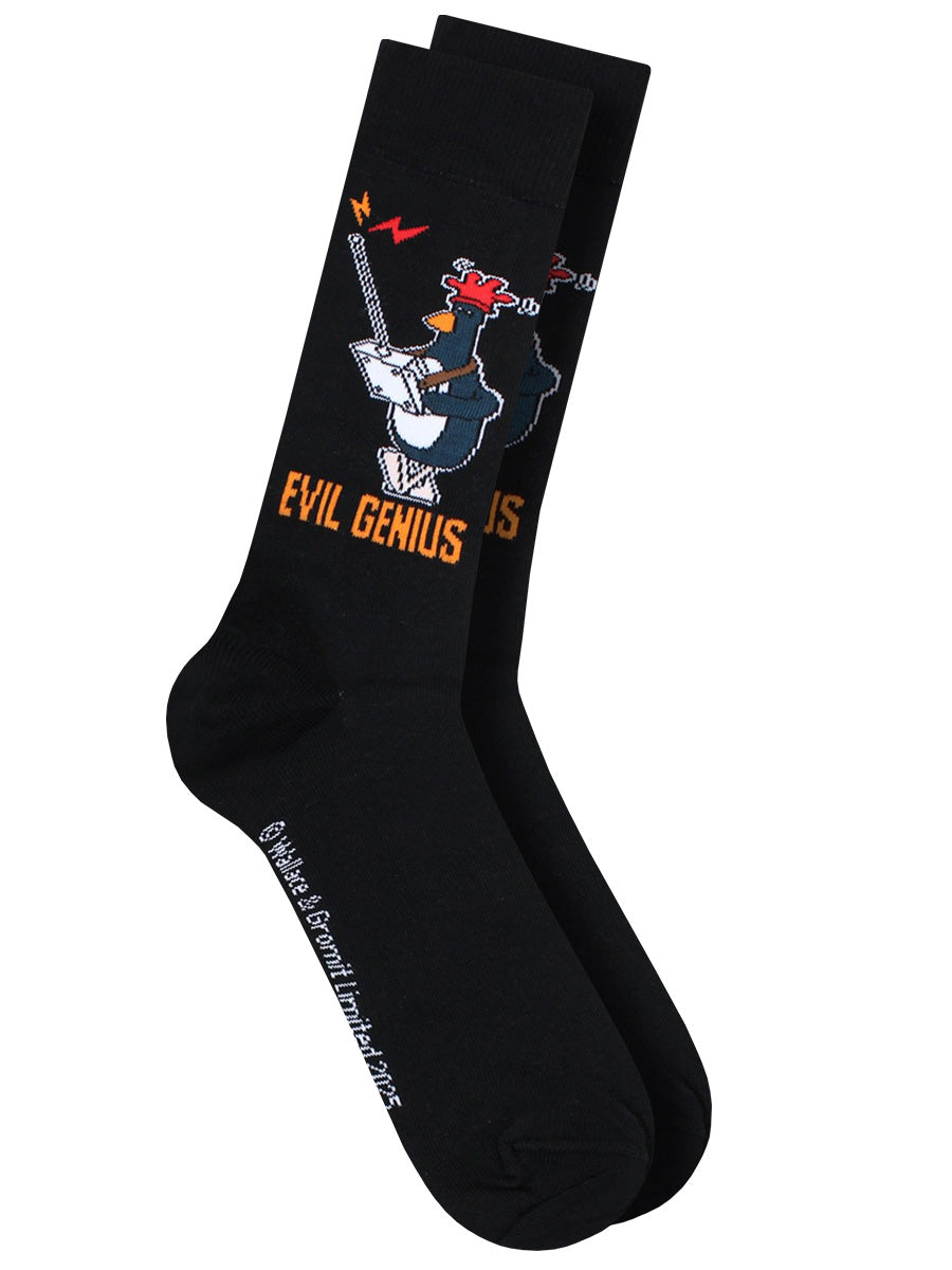Wallace & Gromit Evil Genius Black Socks (UK Size 7-11)