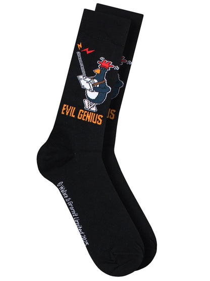 Wallace & Gromit Evil Genius Black Socks (UK Size 7-11)