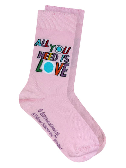 The Beatles All You Need Is Love Baby Pink Socks (UK Size 4-8)