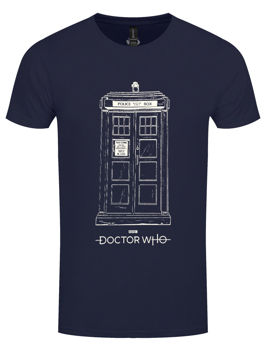 Dr Who Tardis Men's Navy T-Shirt