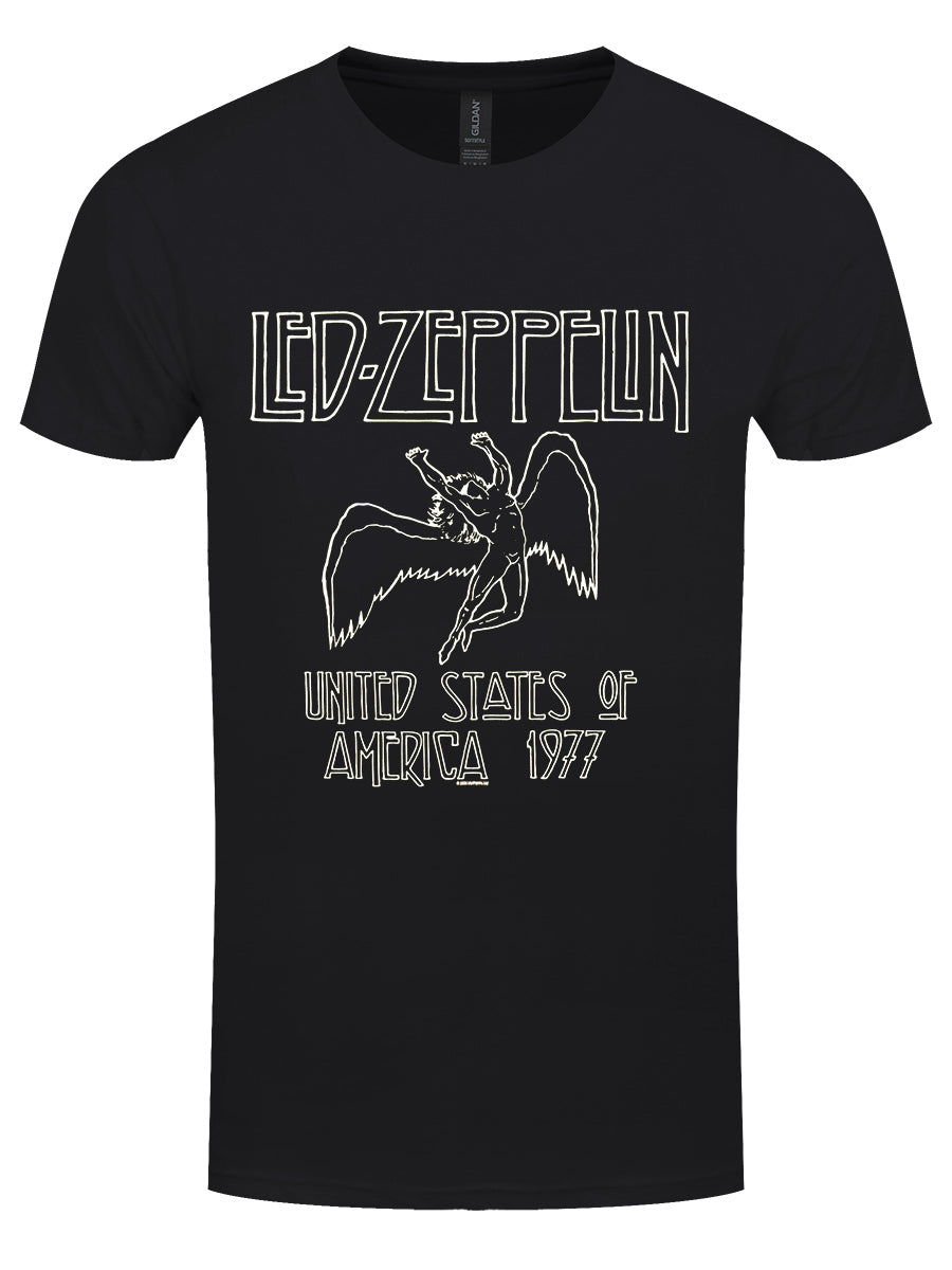 Led Zeppelin USA '77 Men's Black T-Shirt
