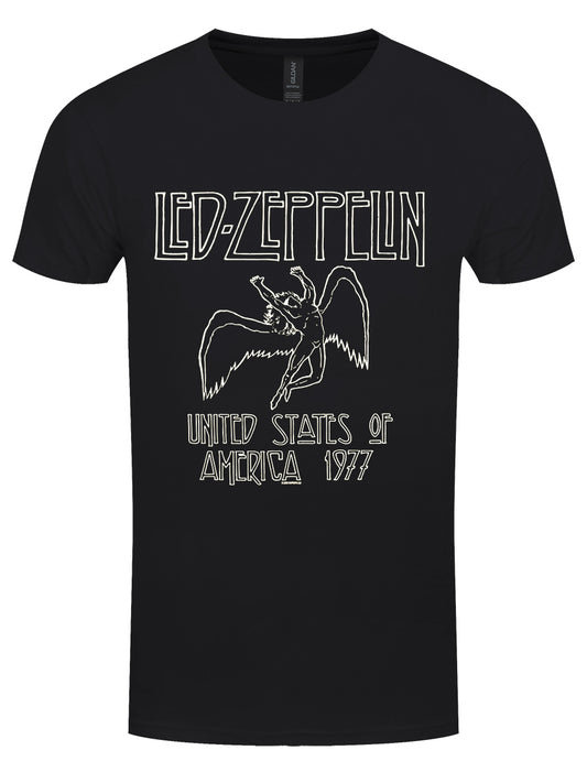 Led Zeppelin USA '77 Men's Black T-Shirt