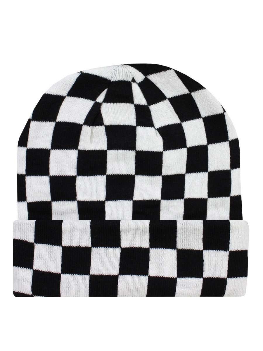 Black & White Checkerboard Beanie