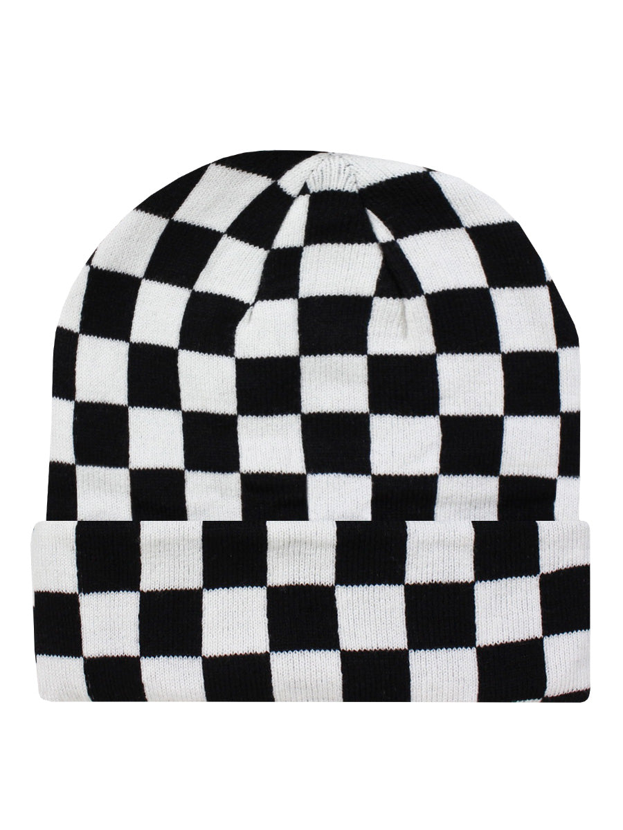Black & White Checkerboard Beanie