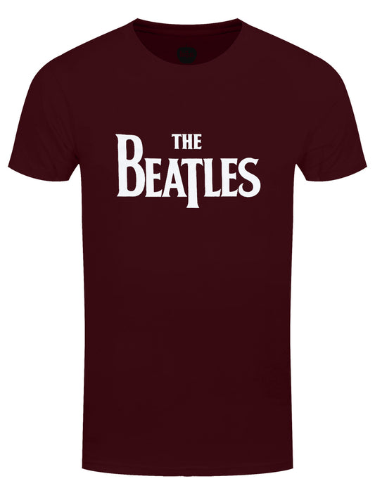 The Beatles Drop T Logo Men's Maroon T-Shirt