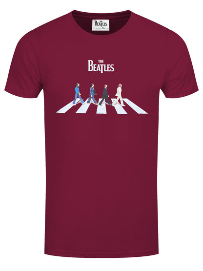 The Beatles Abbey Road Characters Men's Maroon T-Shirt