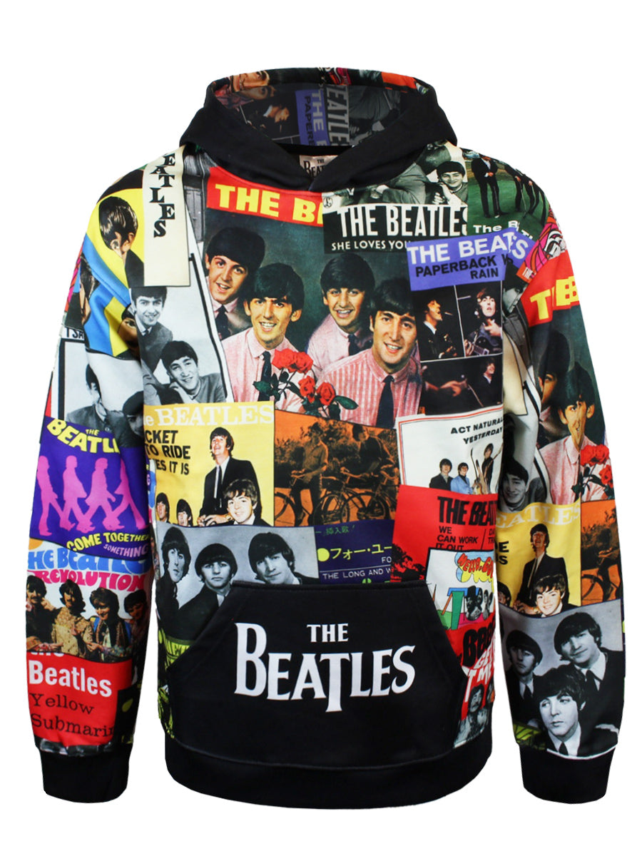The Beatles Singles Covers All Over Print Pullover Hoodie