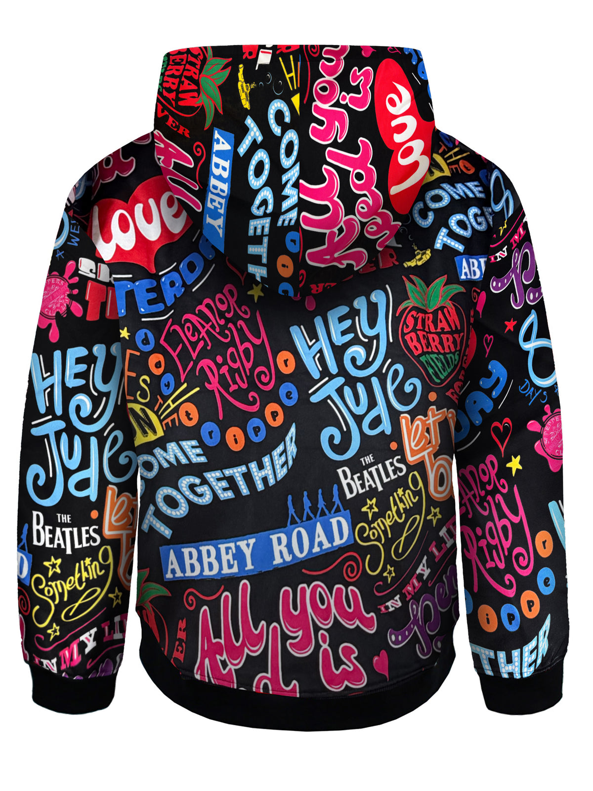 The Beatles Song Titles All Over Print Pullover Hoodie