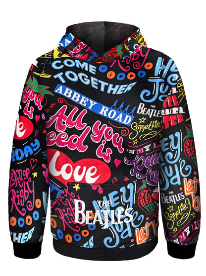 The Beatles Song Titles All Over Print Pullover Hoodie