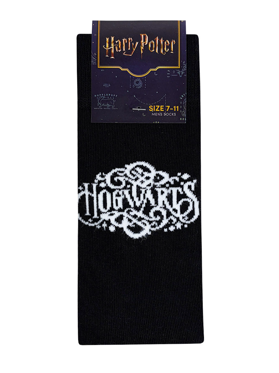 Harry Potter Hogwarts Graphic Black Socks (UK Size 7-11)