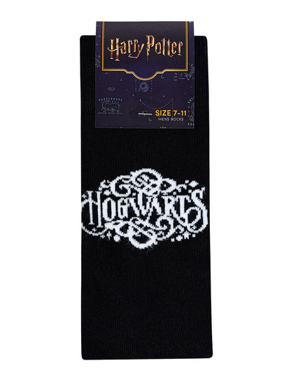 Harry Potter Hogwarts Graphic Black Socks (UK Size 7-11)