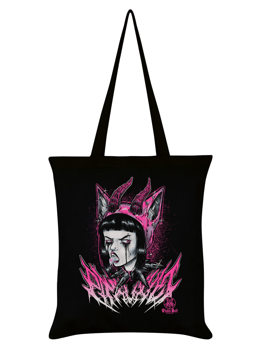 Pinku Kult Vulpine Black Tote Bag