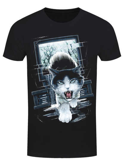 Horror Cats The Purr-Ring Men's Black T-Shirt