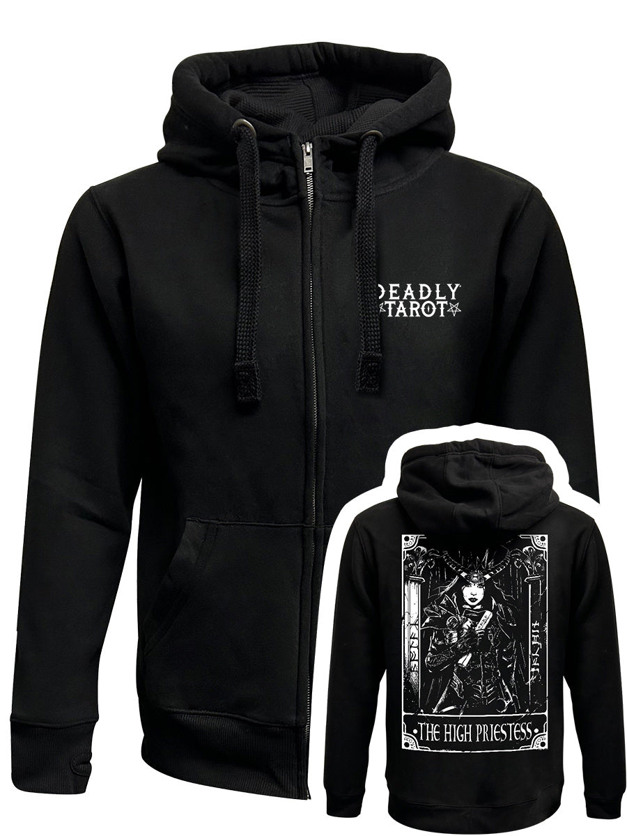 Deadly Tarot - The High Priestess Black Zipped Hoodie