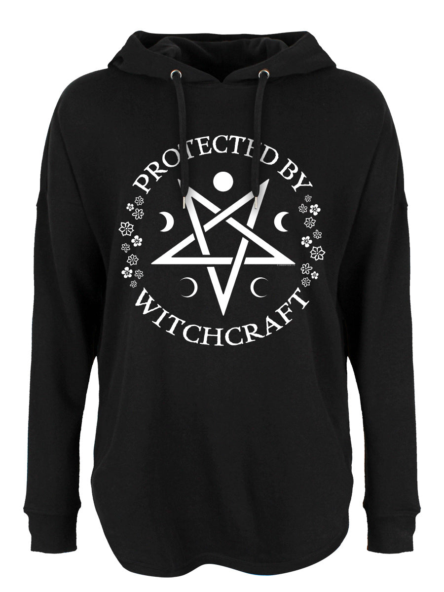 Protected By Witchcraft Ladies Black Oversized Hoodie