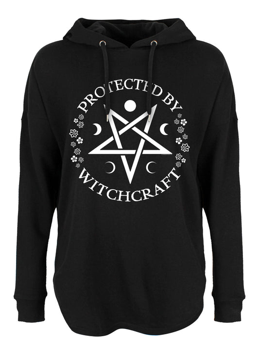 Protected By Witchcraft Ladies Black Oversized Hoodie