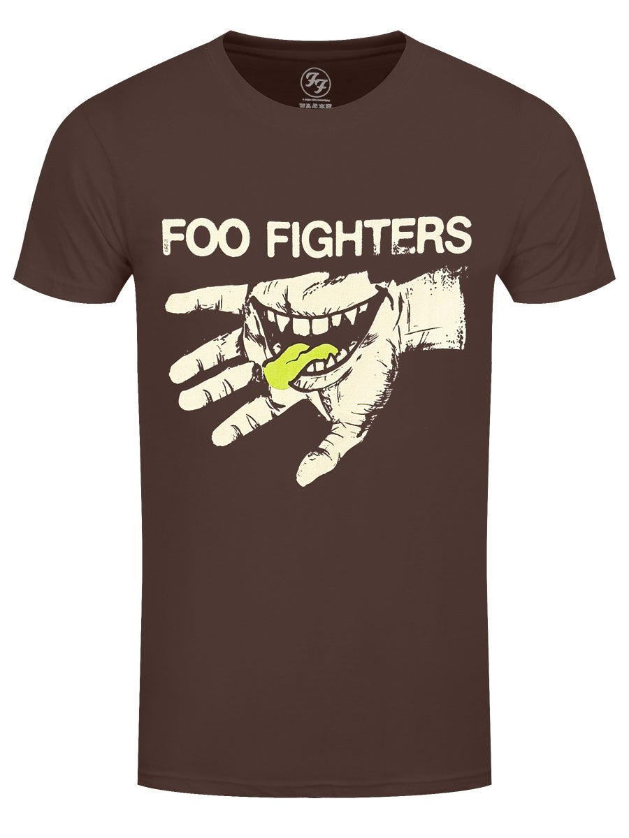 Foo Fighters Hand Teeth Men's Brown T-Shirt