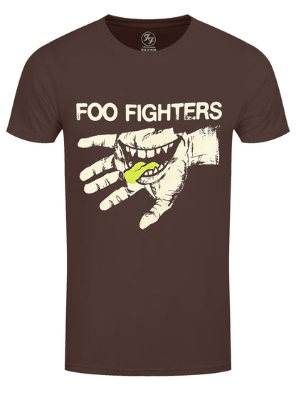 Foo Fighters Hand Teeth Men's Brown T-Shirt