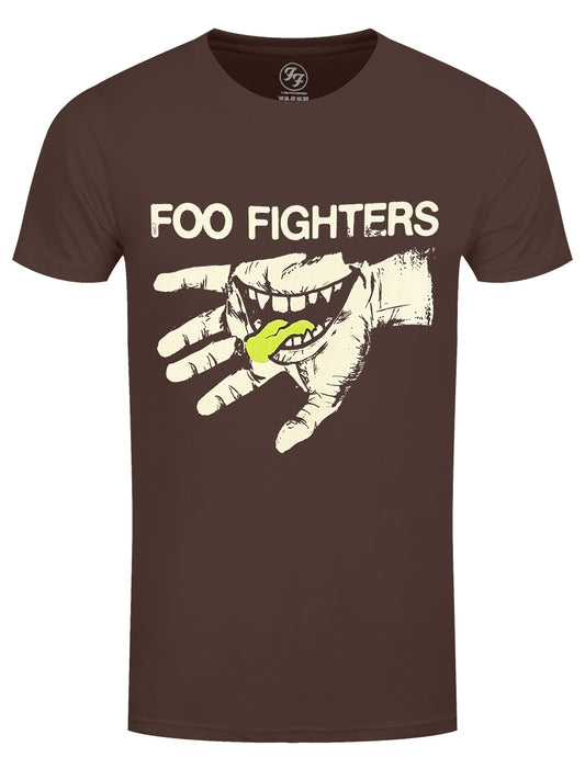 Foo Fighters Hand Teeth Men's Brown T-Shirt