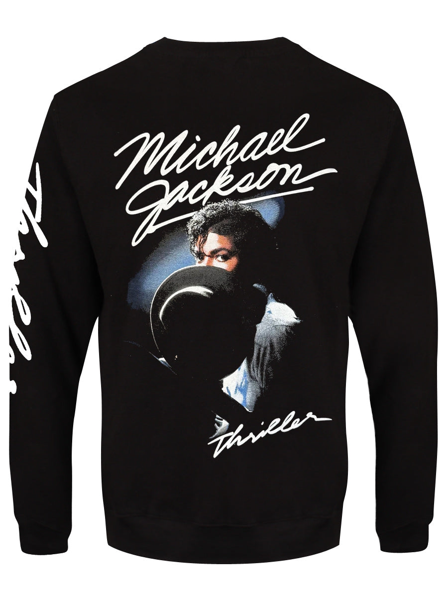 Michael Jackson Thriller / Hat Poses Men's Black Sweatshirt