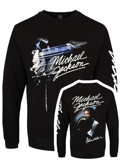 Michael Jackson Thriller / Hat Poses Men's Black Sweatshirt