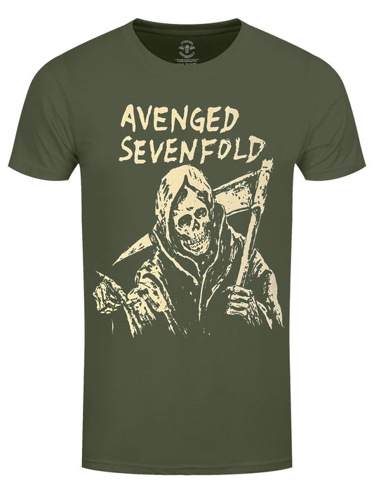 Avenged Sevenfold Reaper Men's Khaki Green T-Shirt