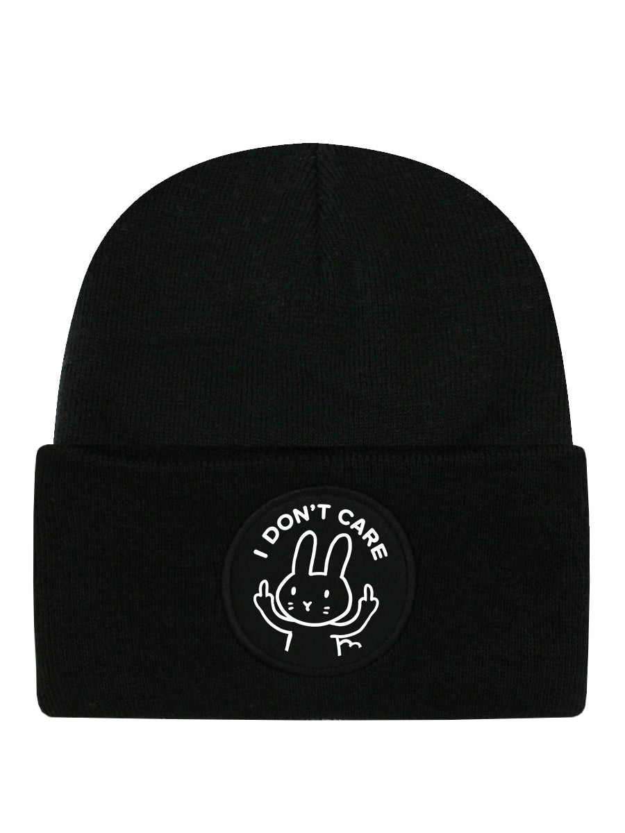 I Don't Care Black Beanie