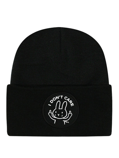 I Don't Care Black Beanie