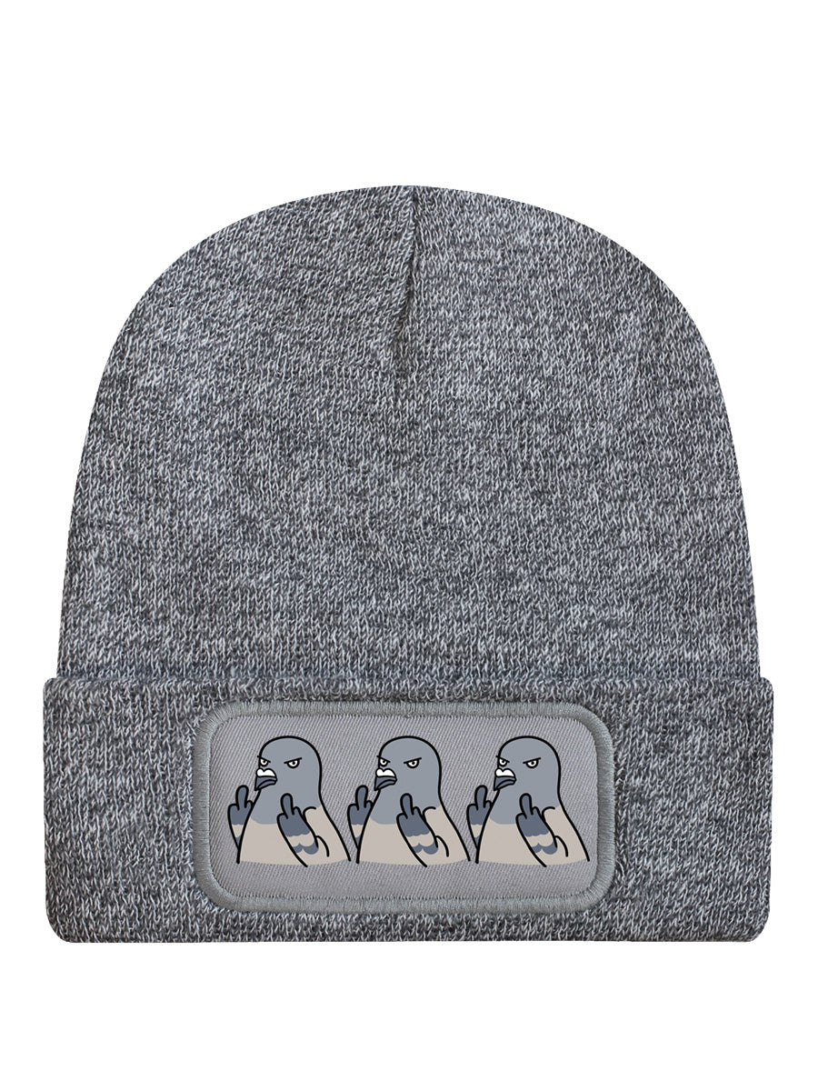 Flock Off Pigeons Heather Grey Beanie