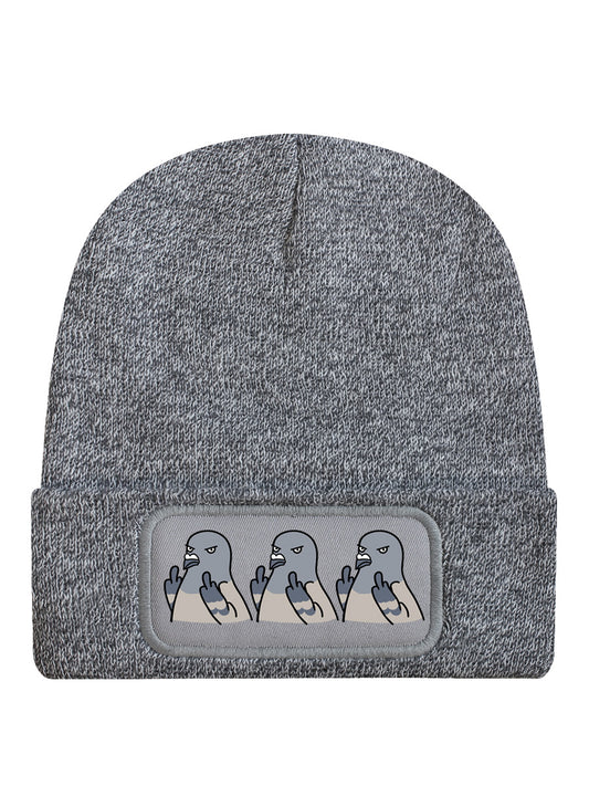 Flock Off Pigeons Heather Grey Beanie