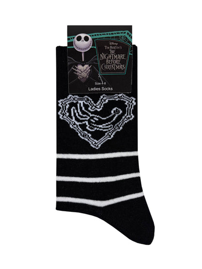 The Nightmare Before Christmas Zero Hearts Black Socks (UK Size 4-8)