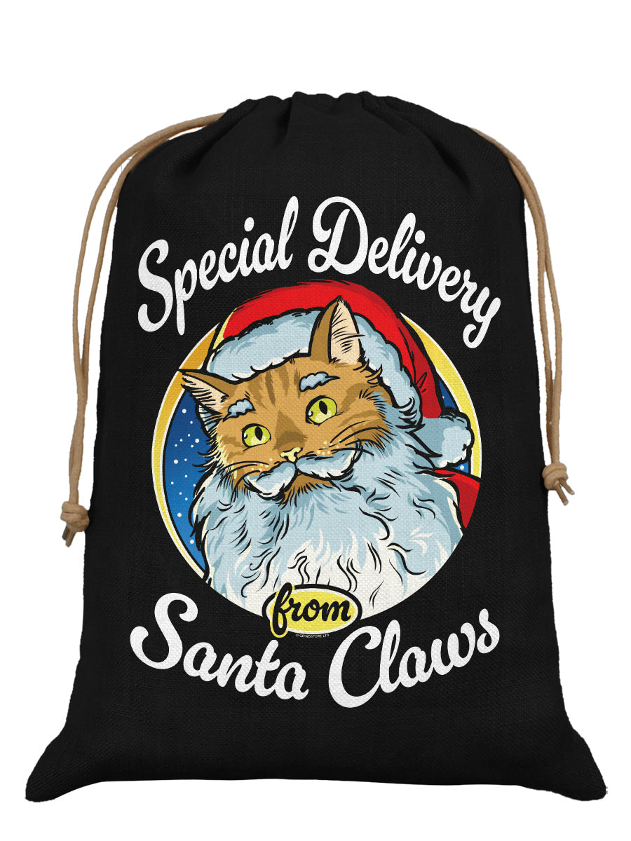 Special Delivery From Santa Claws Black Hessian Santa Sack