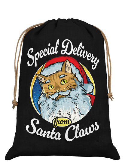 Special Delivery From Santa Claws Black Hessian Santa Sack