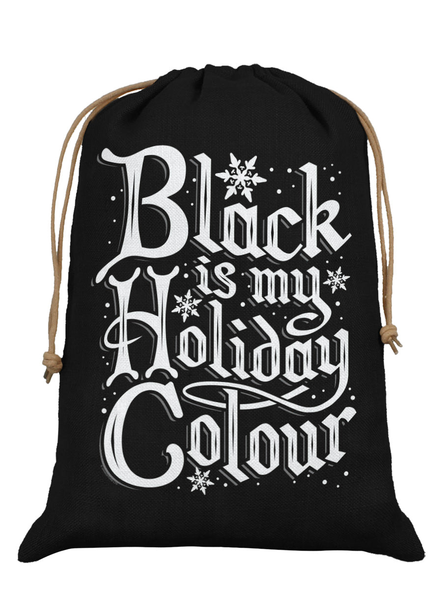 Black Is My Holiday Colour Black Hessian Santa Sack