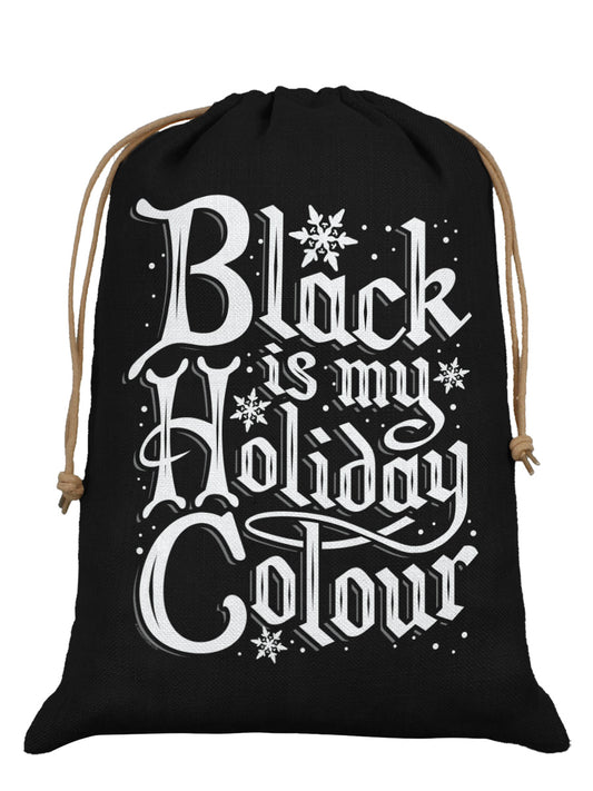 Black Is My Holiday Colour Black Hessian Santa Sack